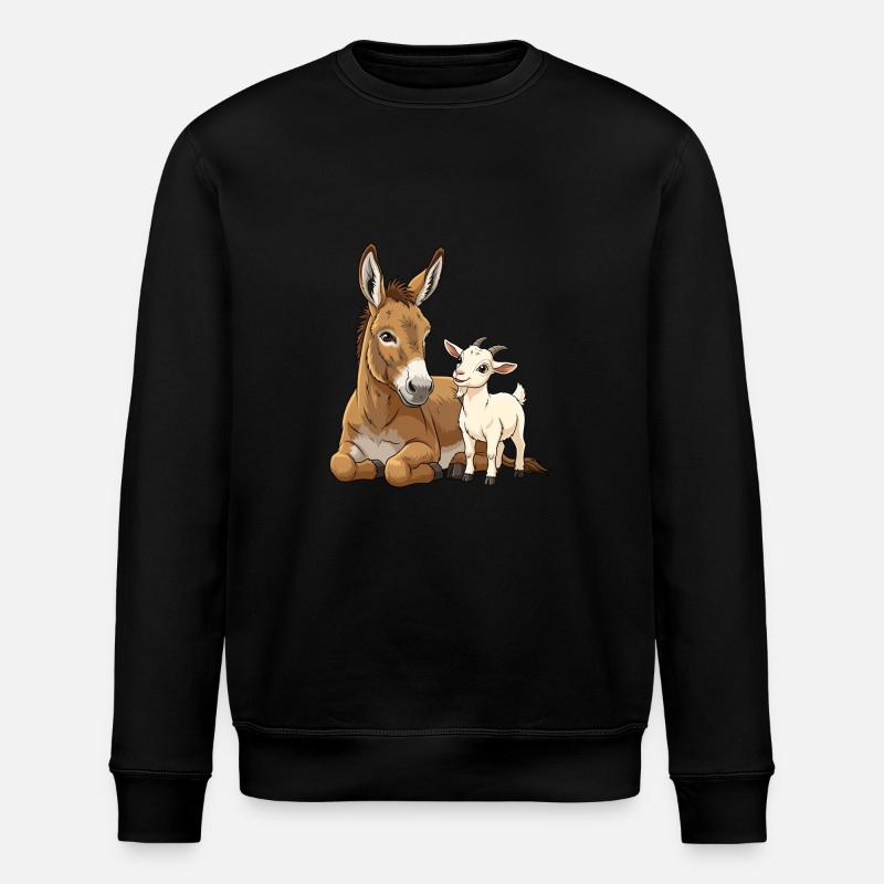 Donkey and goat - Stanley/Stella ROLLER Unisex Organic Sweatshirt - black