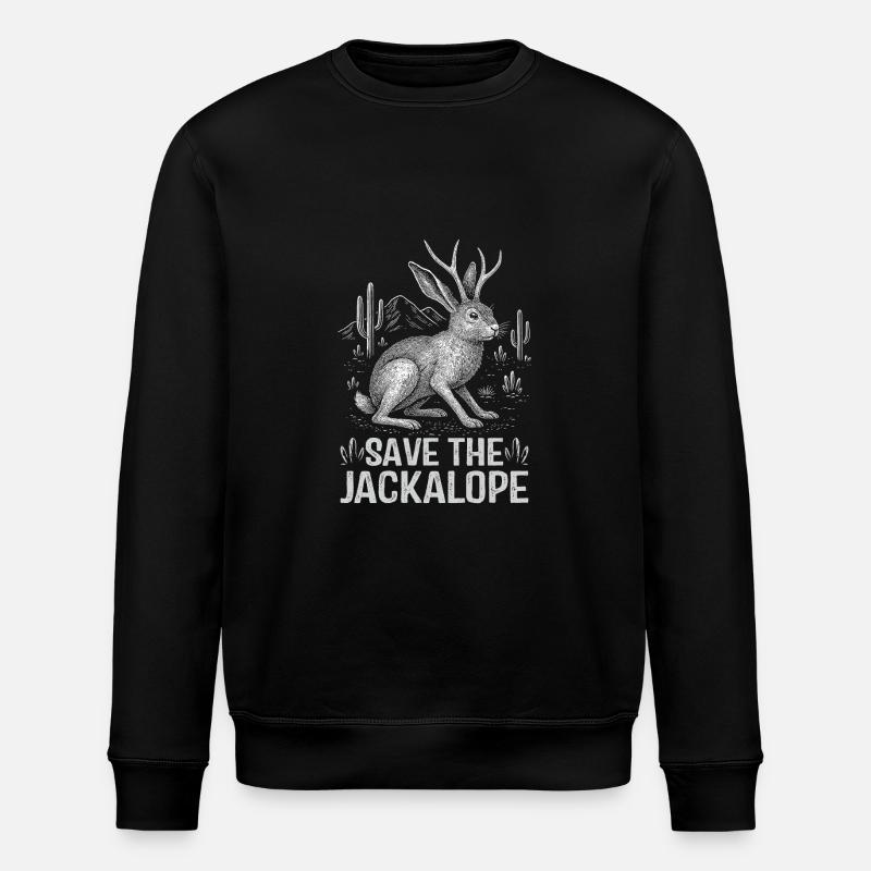 Save The Jackalope - Stanley/Stella ROLLER Unisex Organic Sweatshirt - black