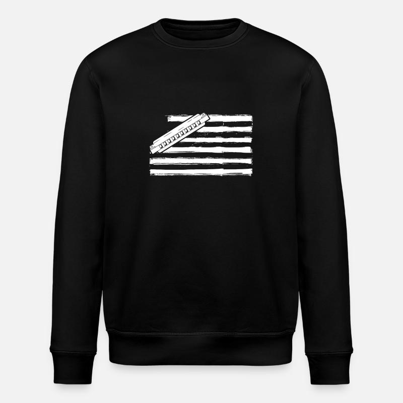 Harmonika Mundharmonika - Stanley/Stella Unisex Bio-Sweatshirt ROLLER - Schwarz
