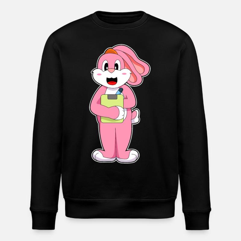 Rabbit Secretary Notepad - Stanley/Stella ROLLER Unisex Organic Sweatshirt - black
