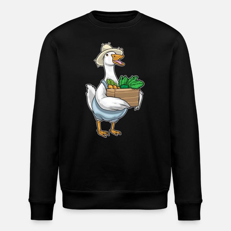 Duck Farmer Vegetables - Stanley/Stella ROLLER Unisex Organic Sweatshirt - black
