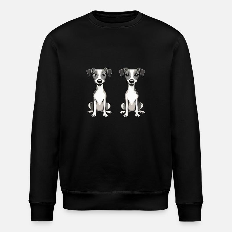 Whippet Dog Comic - Stanley/Stella ROLLER Unisex Organic Sweatshirt - black