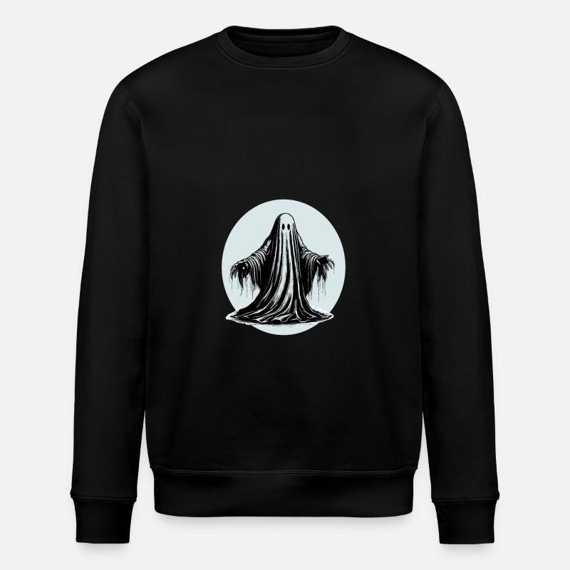 Cool graphic ghost design - Stanley/Stella ROLLER Unisex Organic Sweatshirt - black