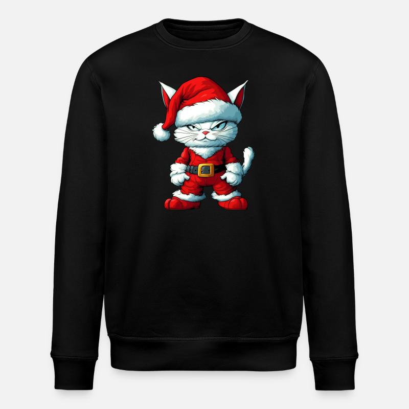 Chats Noël / Père Noël Chat - Sweat bio ROLLER Stanley/Stella Unisexe - noir