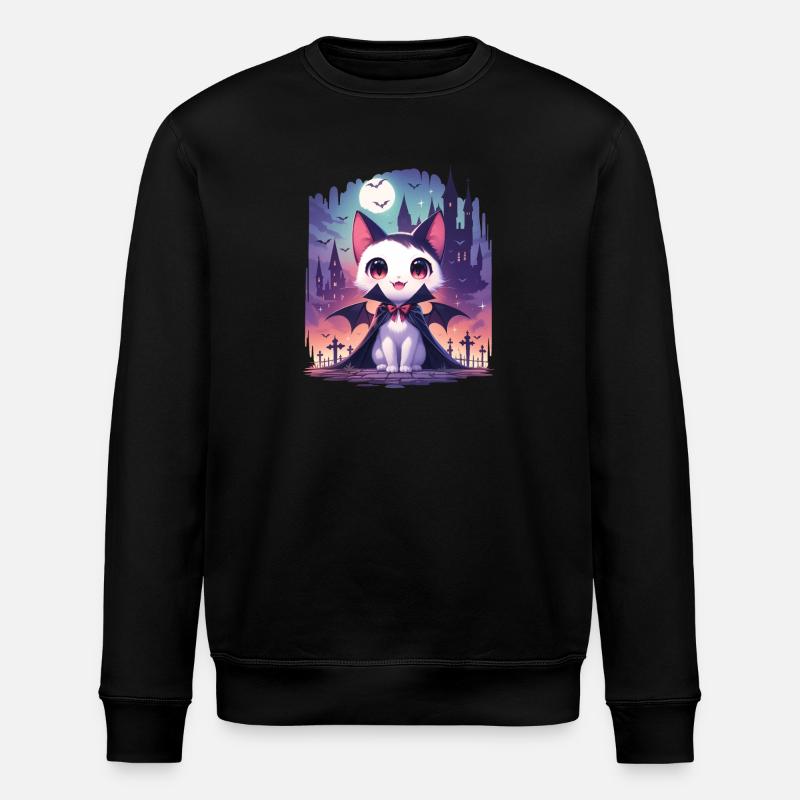 Chat vampire d’Halloween mignon - Sweat bio ROLLER Stanley/Stella Unisexe - noir