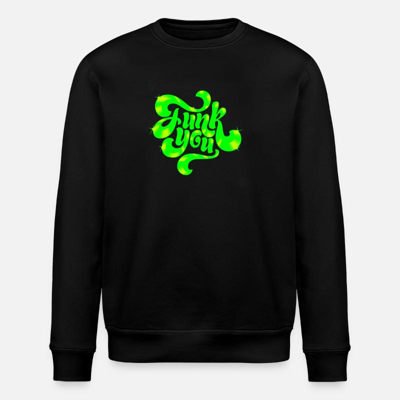 Grünes Neon-Punk-Textdesign - Stanley/Stella Unisex Bio-Sweatshirt ROLLER - Schwarz