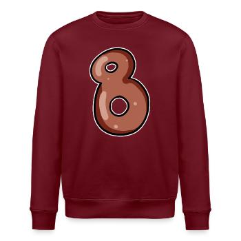 Zahl 8 Nummer Acht Motiv Braun - Stanley/Stella Unisex Bio-Sweatshirt ROLLER - Burgunderrot - Vorne - Nik (191cm)