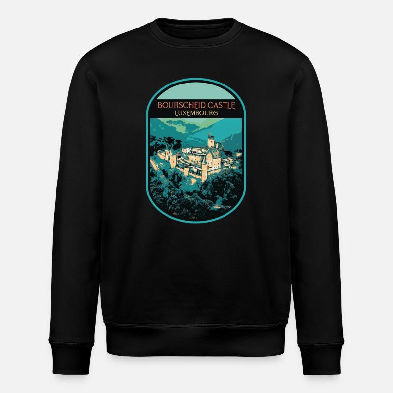 Schloss Bourscheid bestaunen - Stanley/Stella Unisex Bio-Sweatshirt ROLLER - Schwarz