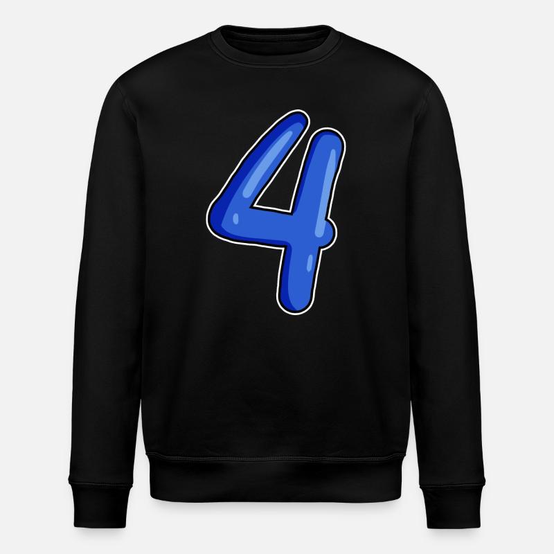 4 Nombre en bleu - Sweat bio ROLLER Stanley/Stella Unisexe - noir