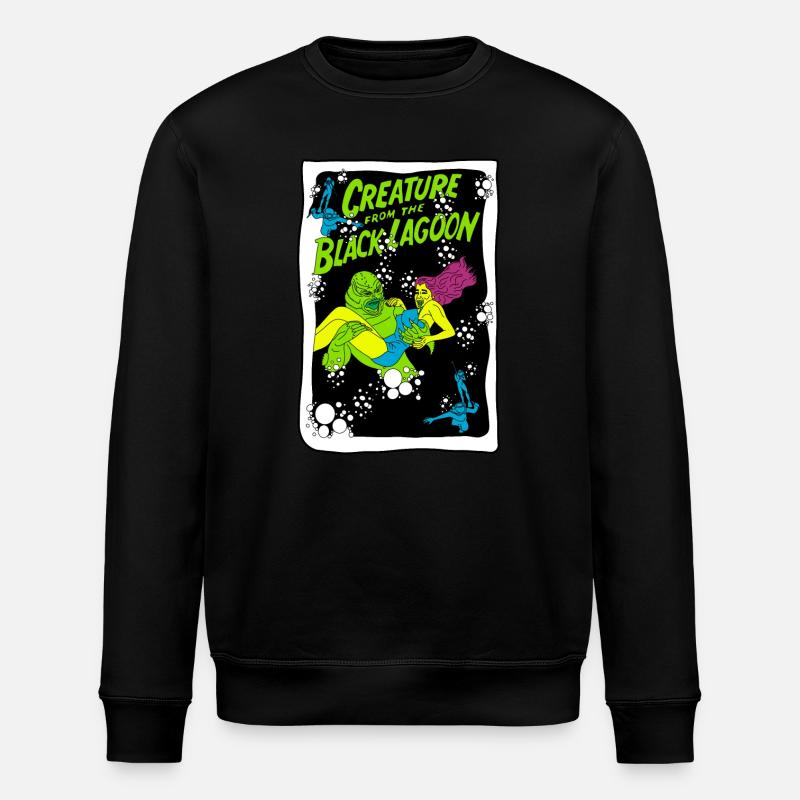 Creature from the Black Lagoon Illustration - Stanley/Stella ROLLER Unisex Organic Sweatshirt - black