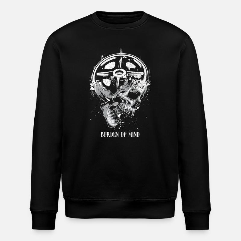 Burden of Mind Skull Wheel - Stanley/Stella ROLLER Unisex Organic Sweatshirt - black