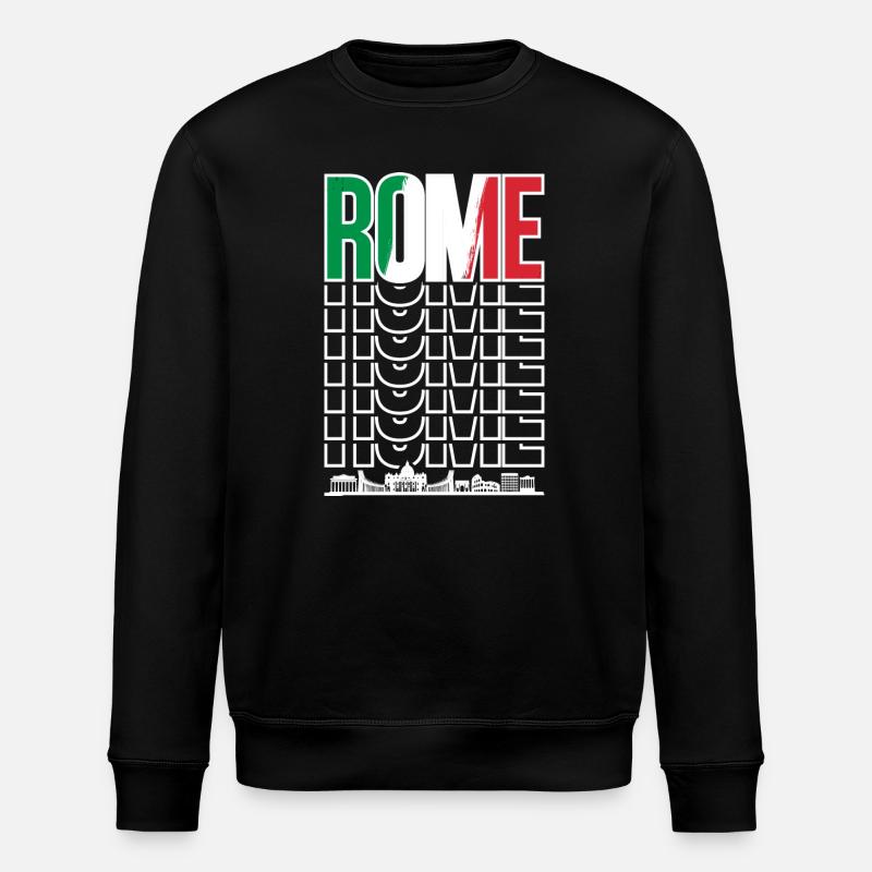 Rome Wordmark Repetition - Stanley/Stella ROLLER Unisex Organic Sweatshirt - black