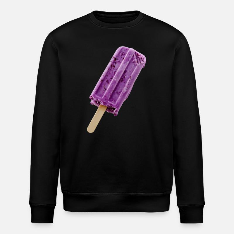 Purple cream on a stick - Stanley/Stella ROLLER Unisex Organic Sweatshirt - black