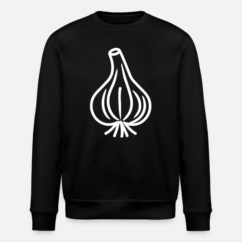 Minimalistische Knoblauchzehe - Stanley/Stella Unisex Bio-Sweatshirt ROLLER - Schwarz