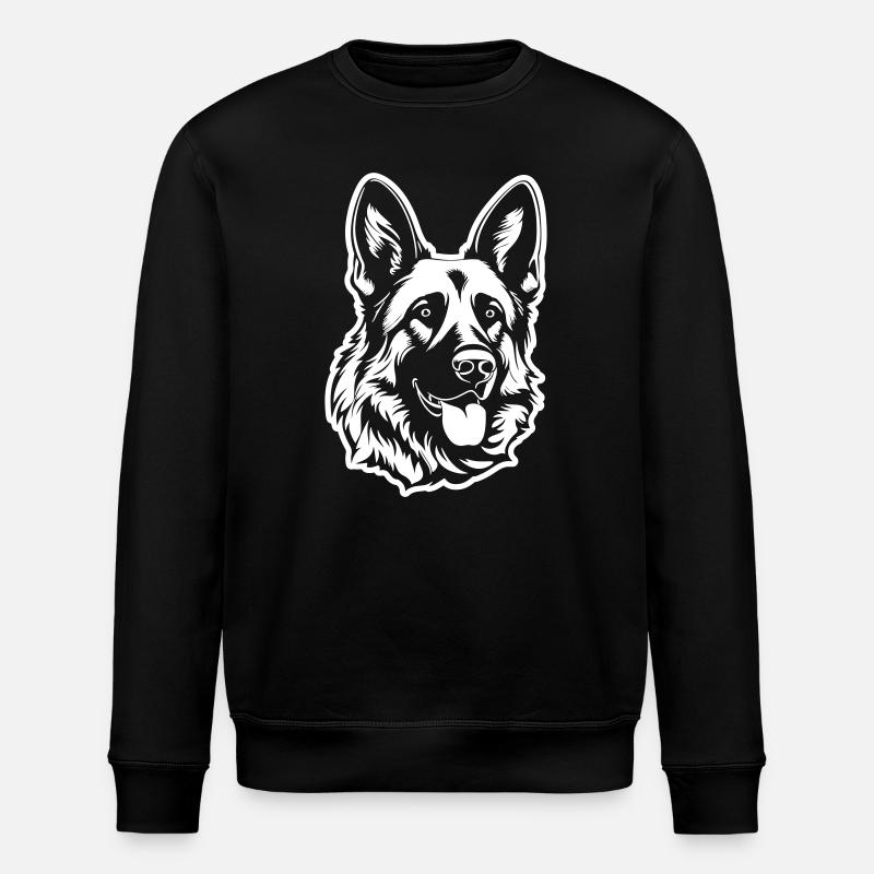 Schäferhund Hund Kopf - Stanley/Stella Unisex Bio-Sweatshirt ROLLER - Schwarz