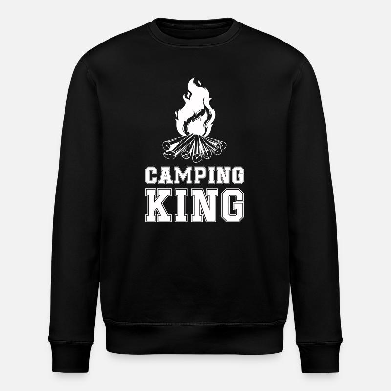 Camping King Campfire - Stanley/Stella ROLLER Unisex Organic Sweatshirt - black