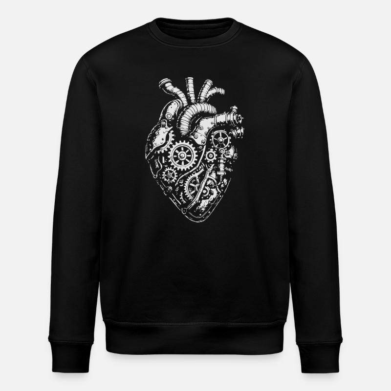 Steampunk Coeur Engrenage - Sweat bio ROLLER Stanley/Stella Unisexe - noir