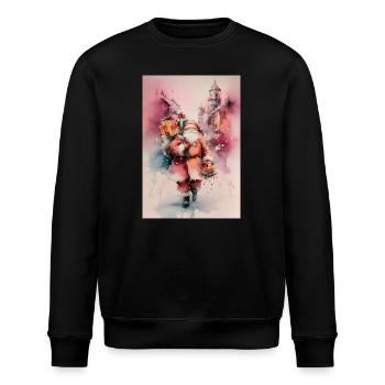 Städtischer Aquarell-Weihnachtsmann und Geschenke - Stanley/Stella Unisex Bio-Sweatshirt ROLLER - Schwarz - Vorne - Nik (191cm)