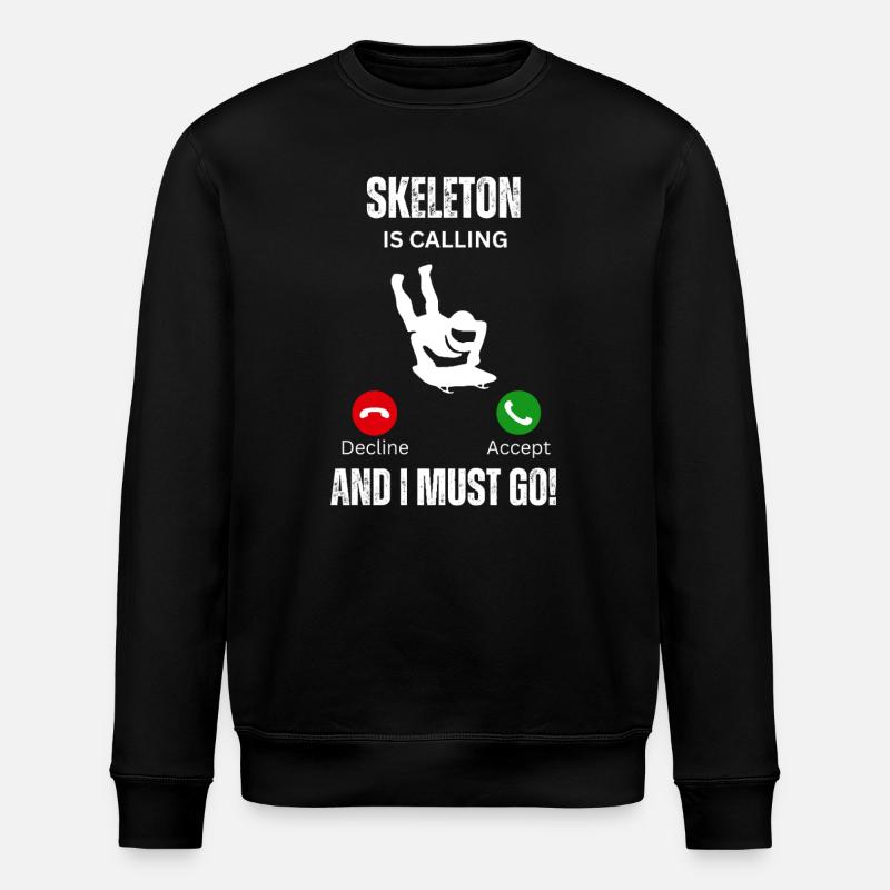 Skelett ruft - Stanley/Stella Unisex Bio-Sweatshirt ROLLER - Schwarz
