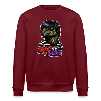 Emo-dinosaurier, Trauriger Dino, Emotionaler - Stanley/Stella Unisex Bio-Sweatshirt ROLLER - Burgunderrot - Vorne - Nik (191cm)