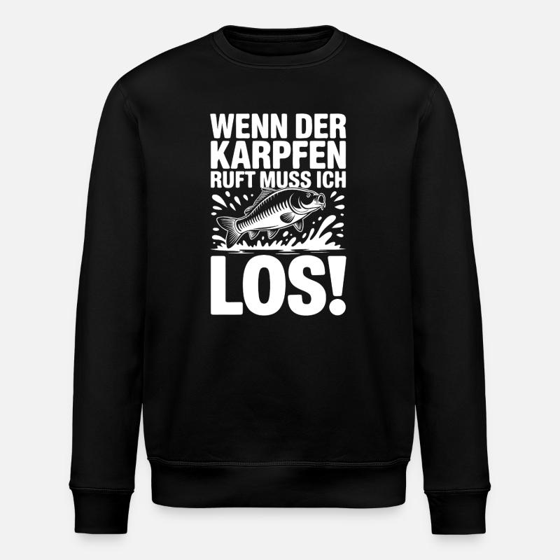 Der Karpfen ruft - Stanley/Stella Unisex Bio-Sweatshirt ROLLER - Schwarz