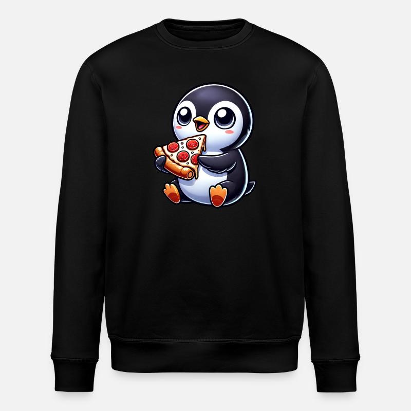 Mignon pingouin pizza dessin animé - Sweat bio ROLLER Stanley/Stella Unisexe - noir