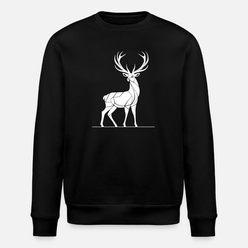 Abstrakter Rothirsch mit Geweih - Stanley/Stella Unisex Bio-Sweatshirt ROLLER - Schwarz