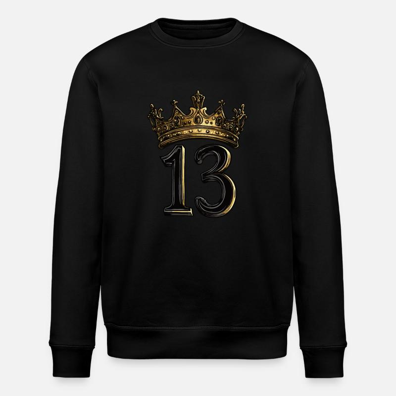13 Number Crown - Stanley/Stella ROLLER Unisex Organic Sweatshirt - black