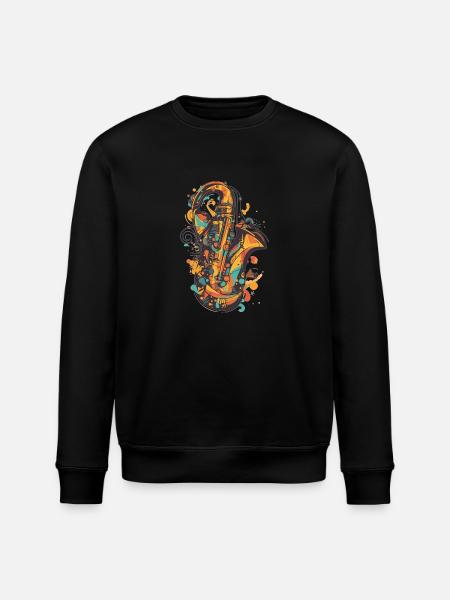 Saxophon - Stanley/Stella Unisex Bio-Sweatshirt ROLLER - Schwarz