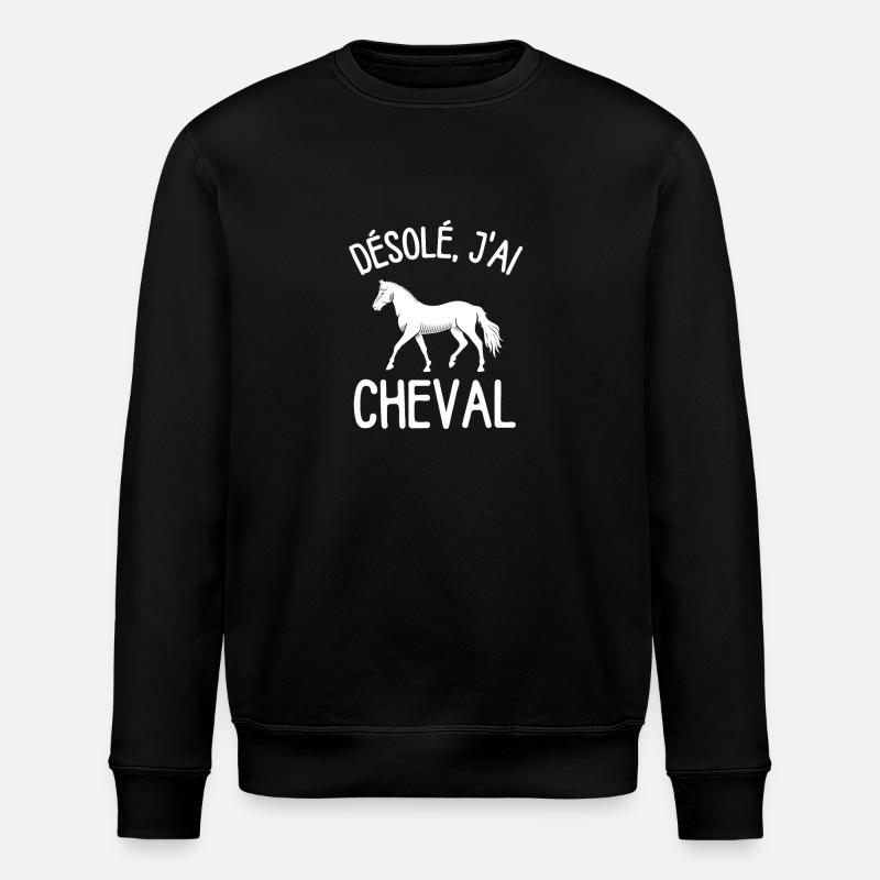 Cheval équitation - Sweat bio ROLLER Stanley/Stella Unisexe - noir
