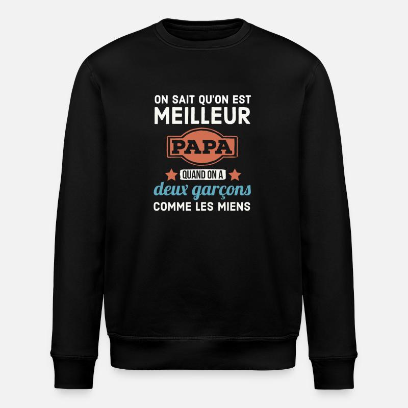 Père de deux garçons - Sweat bio ROLLER Stanley/Stella Unisexe - noir