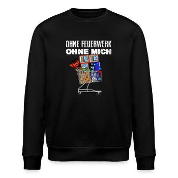 Ohne Feuerwerk ohne mich - Stanley/Stella Unisex Bio-Sweatshirt ROLLER - Schwarz - Vorne - Nik (191cm)
