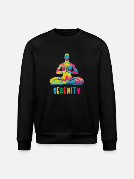 Serenity - Meditation - Yoga - Zen - Stanley/Stella ROLLER Unisex Organic Sweatshirt - black
