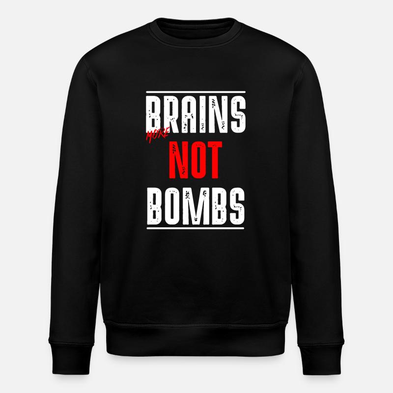 Brains not Bombs - Stanley/Stella ROLLER Unisex Organic Sweatshirt - black