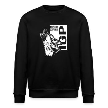 IGP Deutscher Schäferhund Hundesport Hund Wilsigns - Stanley/Stella Unisex Bio-Sweatshirt ROLLER - Schwarz - Vorne - Nik (191cm)