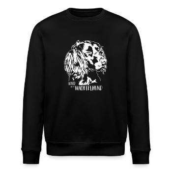 Elsket av en Wachtelhund-hund som sier hunder Wilsigns - Stanley/Stella ROLLER økologisk unisex-sweatshirt - svart - Foran - Nik (191cm)