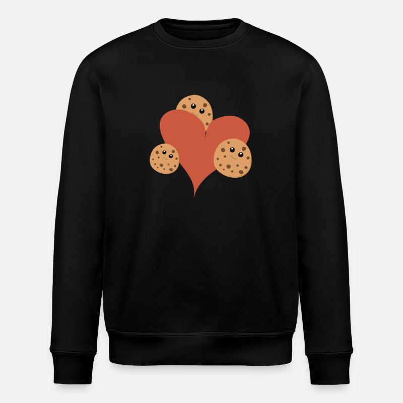 Herz mit Cookies - Stanley/Stella Unisex Bio-Sweatshirt ROLLER - Schwarz
