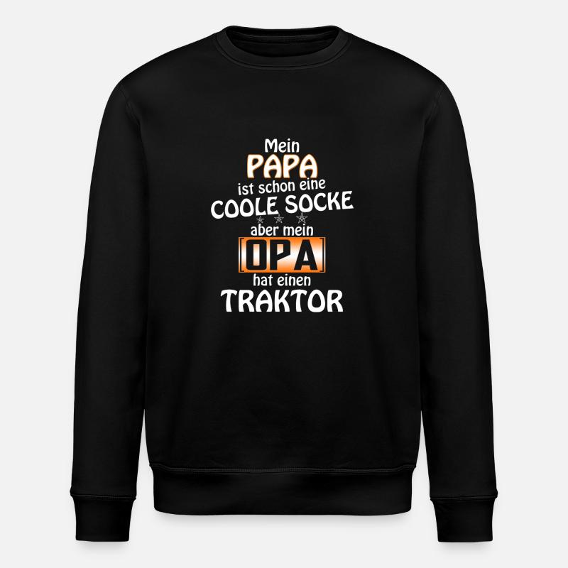 papa coole socke TRAKTOR - Stanley/Stella Unisex Bio-Sweatshirt ROLLER - Schwarz