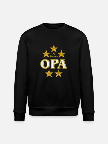 5 Sterne Opa in gold - Stanley/Stella ROLLER Unisex Organic Sweatshirt - black