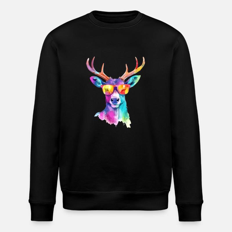 Zazo der Hirsch - Stanley/Stella Unisex Bio-Sweatshirt ROLLER - Schwarz