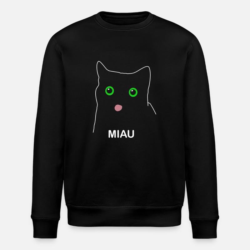 Katze Miau - Stanley/Stella Unisex Bio-Sweatshirt ROLLER - Schwarz