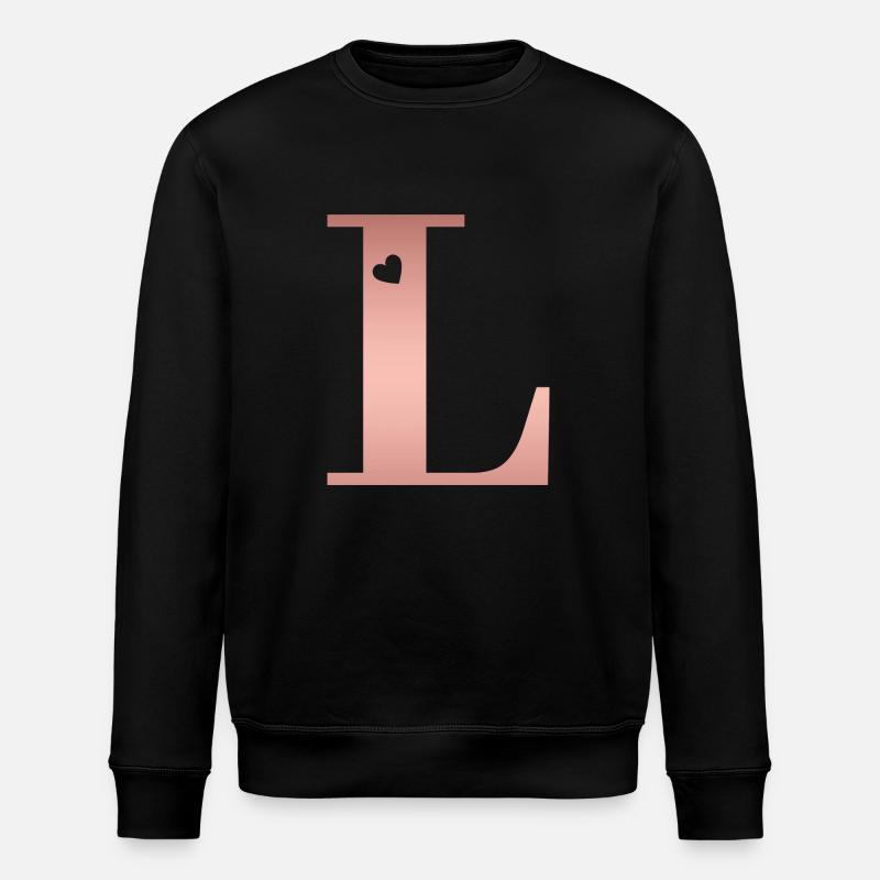 Buchstabe L roségold - Stanley/Stella Unisex Bio-Sweatshirt ROLLER - Schwarz