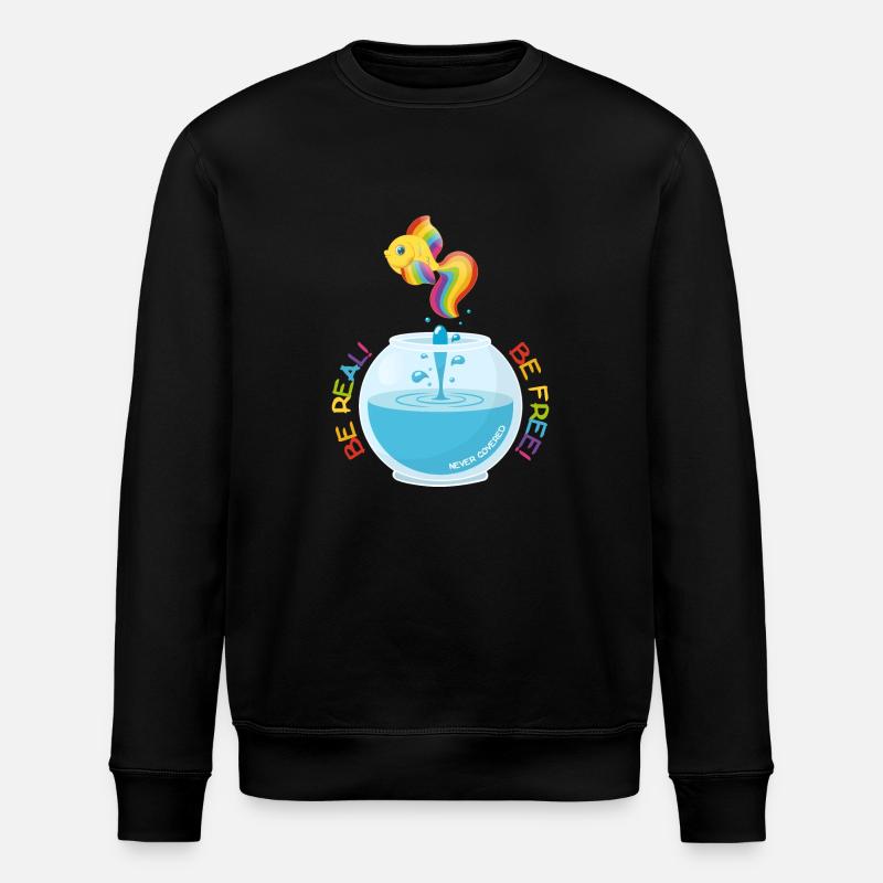 Be Real! Be Free! - Stanley/Stella ROLLER Unisex Organic Sweatshirt - black