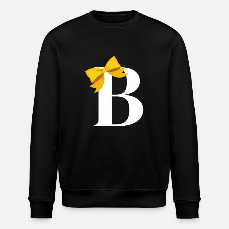 Letter b yellow bow - Stanley/Stella ROLLER Unisex Organic Sweatshirt - black