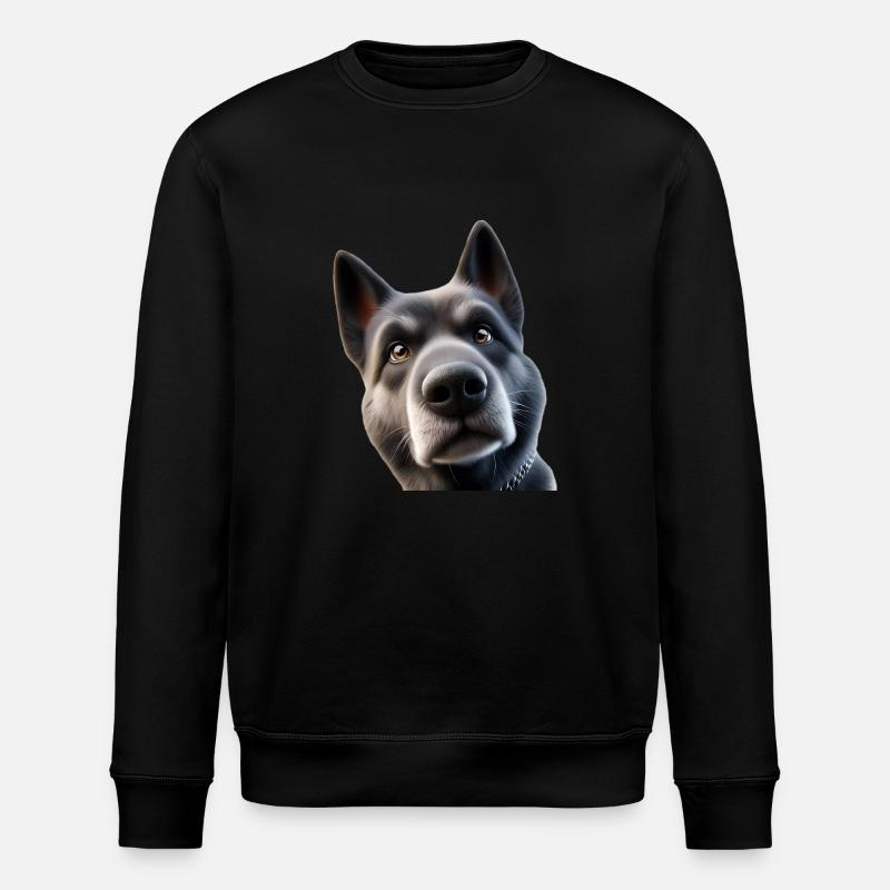 Dog Head 2 - Stanley/Stella ROLLER Unisex Organic Sweatshirt - black