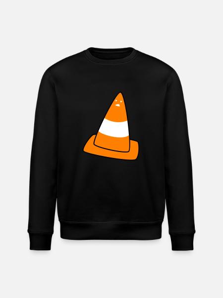 traffic cone with face - Stanley/Stella ROLLER Unisex Organic Sweatshirt - black