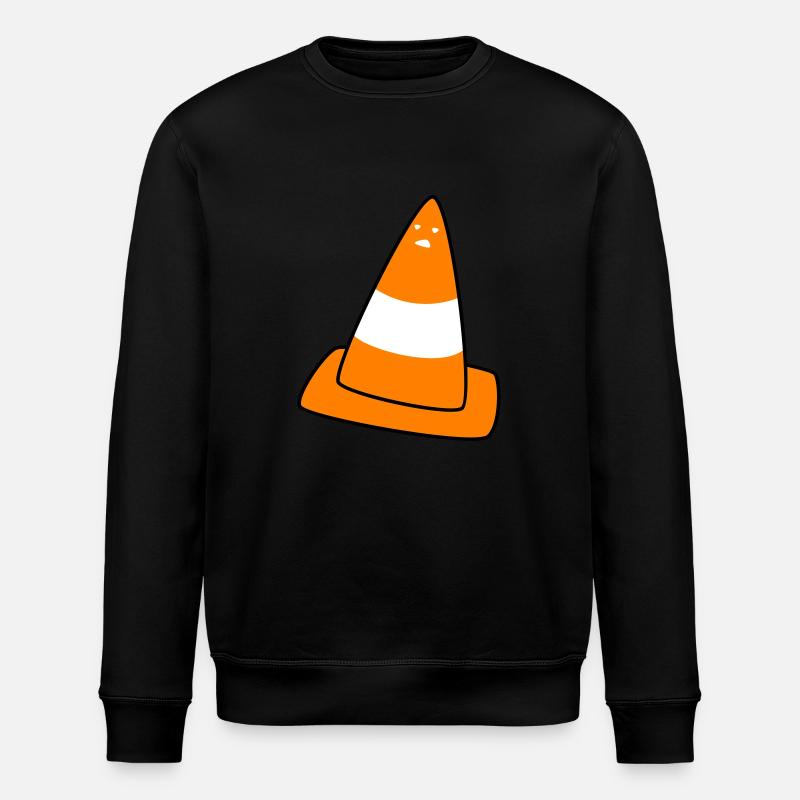 traffic cone with face - Stanley/Stella ROLLER Unisex Organic Sweatshirt - black