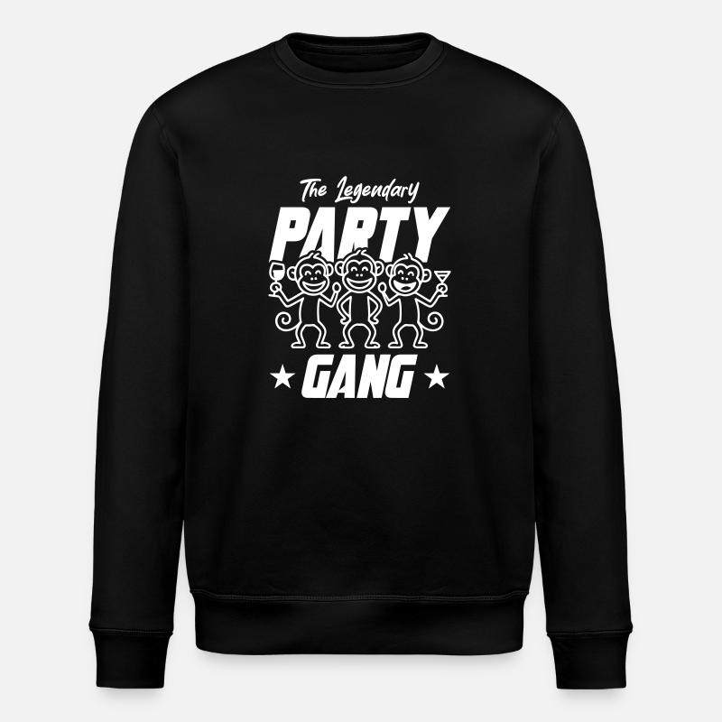Party Gang Monkey Funny - Stanley/Stella ROLLER Unisex Organic Sweatshirt - black