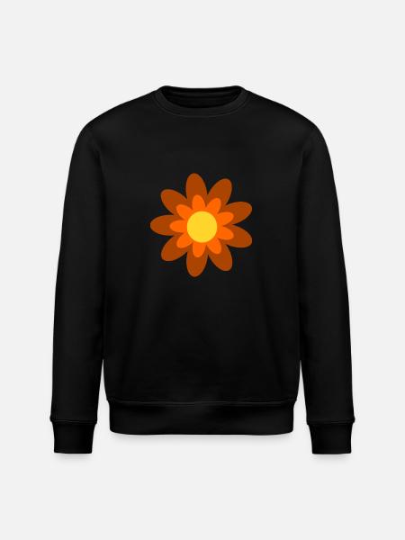 70s Flower Gift Christmas - Stanley/Stella ROLLER Unisex Organic Sweatshirt - black