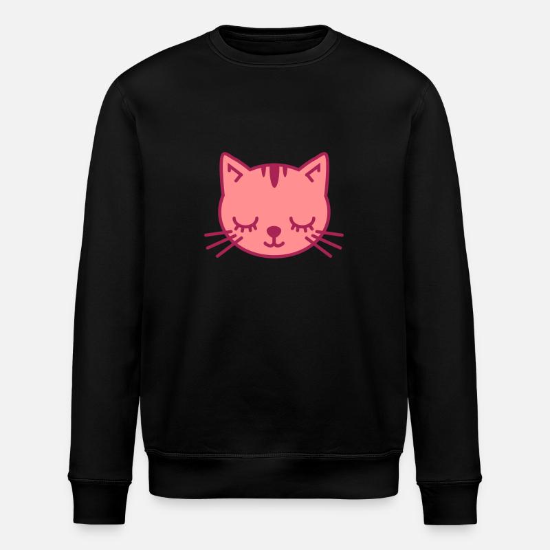 Cute Cat Face - Stanley/Stella Unisex Bio-Sweatshirt ROLLER - Schwarz